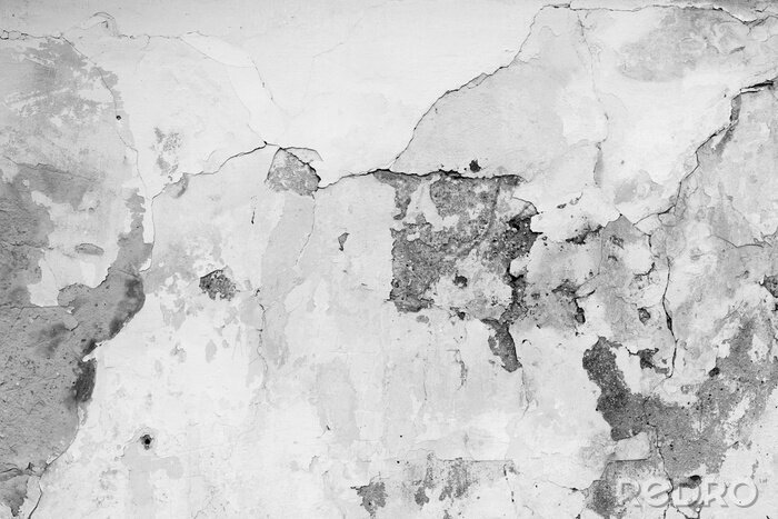 Fotobehang Textuur van een gebarsten muur