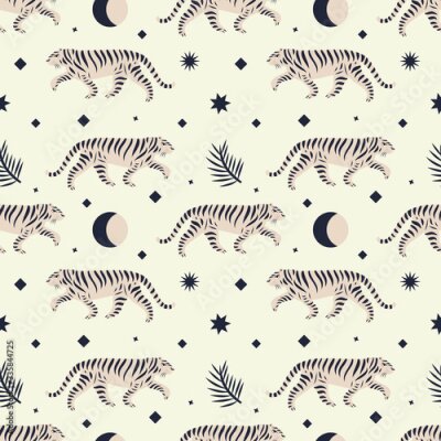 Tijgers en florale ornamenten