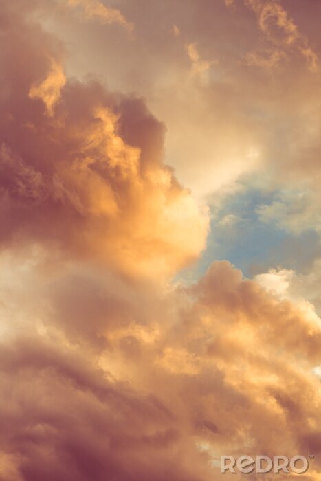 Fotobehang Tinten van zonsondergang en wolken