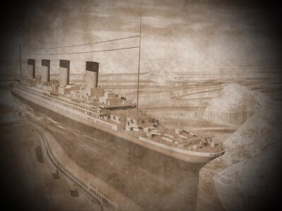 Fotobehang Titanic schip - 3D render