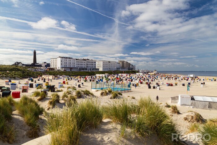 Fotobehang Toeristen op het strand