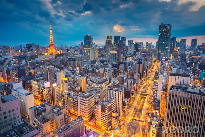 Fotobehang Tokio bij zonsondergang