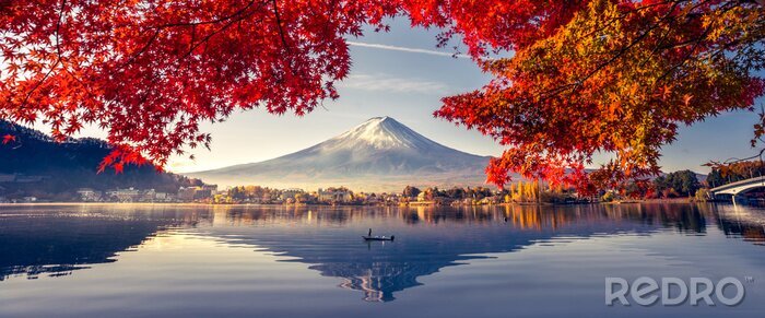 Fotobehang Tokio en de berg Fuji in het herfstseizoen