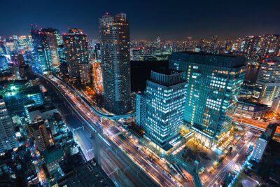 Tokio nacht stadsgezicht