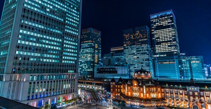 Fotobehang Tokio tijdens de nacht