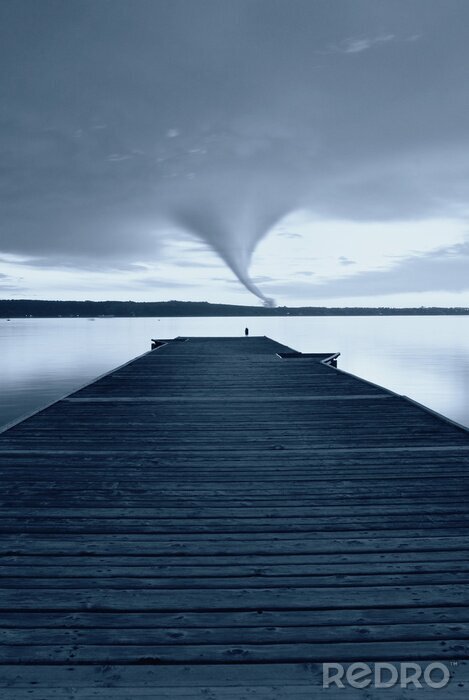 Fotobehang Tornado op het meer