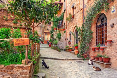 Fotobehang Toscane met straatjes