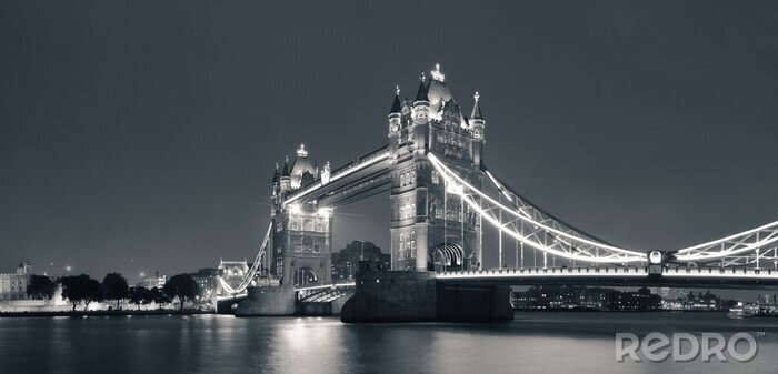 Fotobehang Tower Bridge in zwart-wit