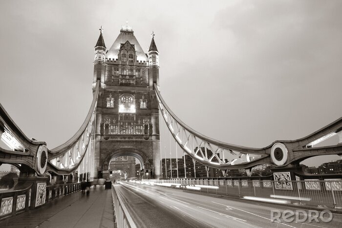 Fotobehang Tower Bridge in zwart-wit