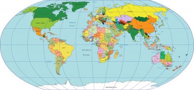 Fotobehang Traditionele cartografie van de wereldbol