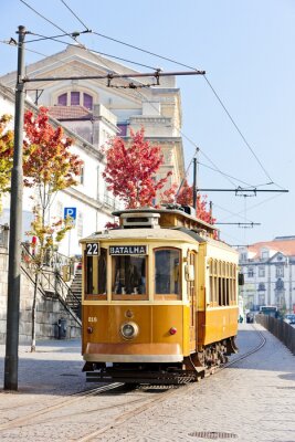 Fotobehang Tram, Porto, Portugal