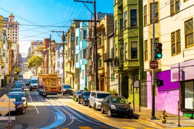 Fotobehang Trams in de straten van San Francisco