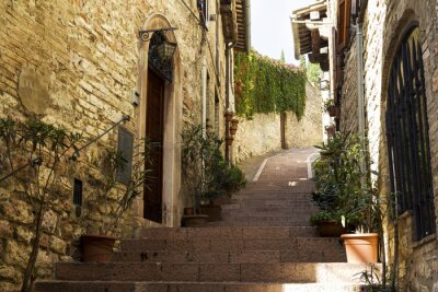 Fotobehang Trap in een oude stad van Toscane