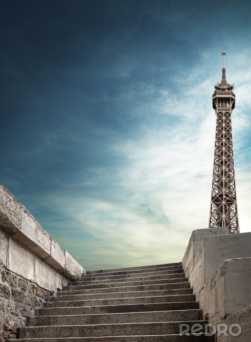 Fotobehang Trap naar de Eiffeltoren