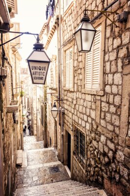 Fotobehang Trappen en straten in Dubrovnik