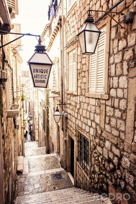 Fotobehang Trappen en straten in Dubrovnik