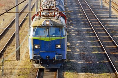 Fotobehang Trein op de rails