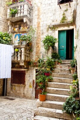 Fotobehang Trogir - binnenplaats.