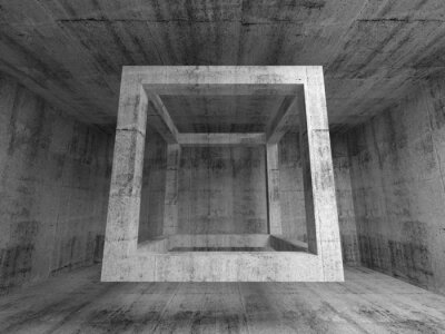 Fotobehang Tunnel met betonblok