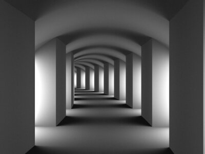 Fotobehang Tunnel met bogen en zuilen