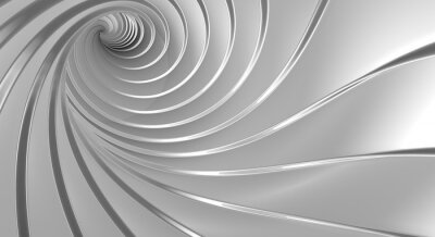 Fotobehang Tunnel met witte en grijze vortex