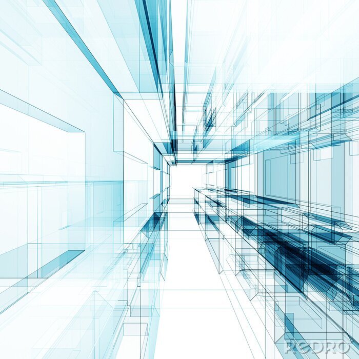 Fotobehang Tunnel technische tekening