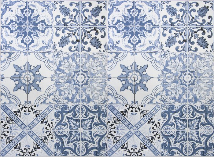 Fotobehang Turkse blauwe keramische tegels