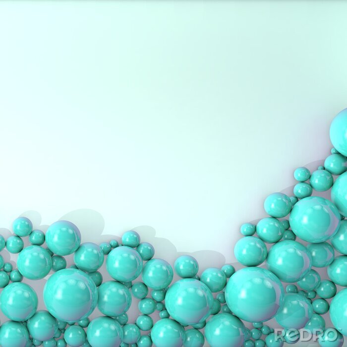 Fotobehang Turquoise 3D ballen