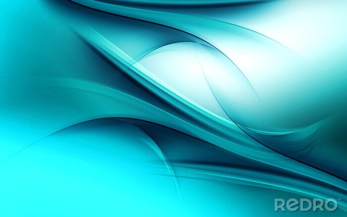 Fotobehang Turquoise abstracte golven
