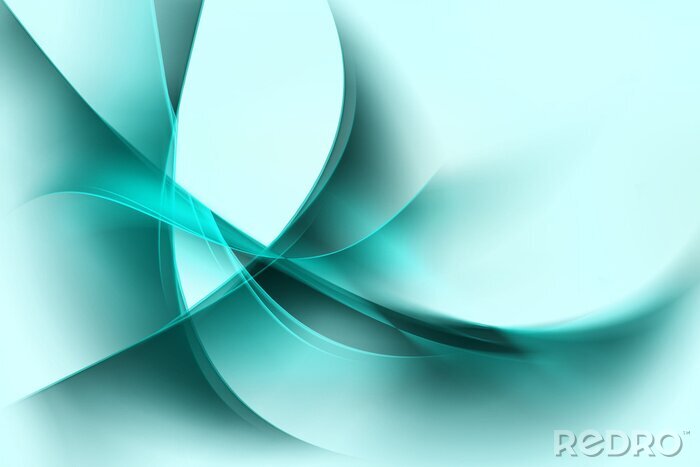 Fotobehang Turquoise abstractie op lichte achtergrond