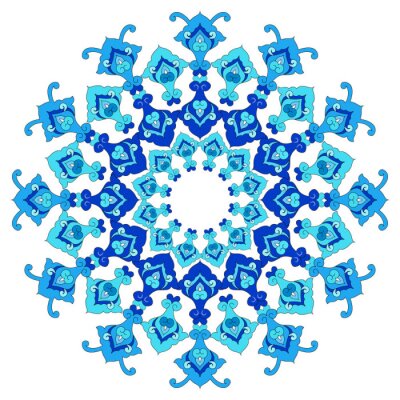 Fotobehang Turquoise-blauw cirkelvormig patroon