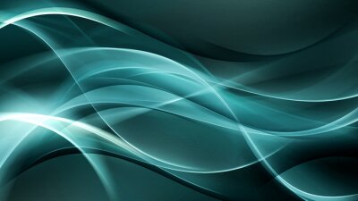 Fotobehang Turquoise golven van licht