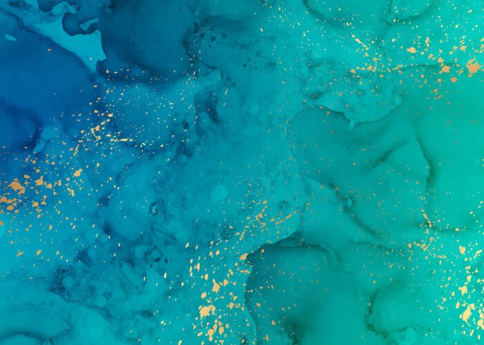 Fotobehang Turquoise verven