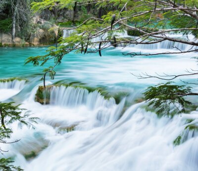 Fotobehang Turquoise water in een waterval