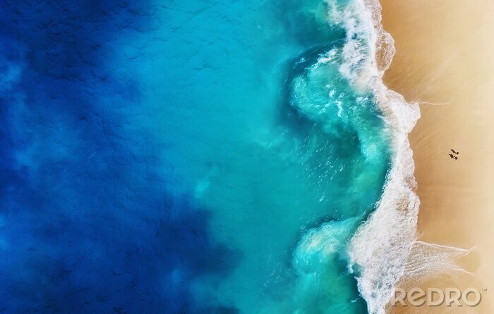 Fotobehang Turquoise zee van bovenaf gezien