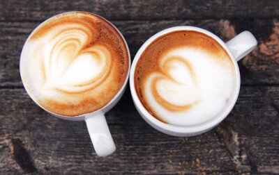 Fotobehang Twee koppen cappuccino