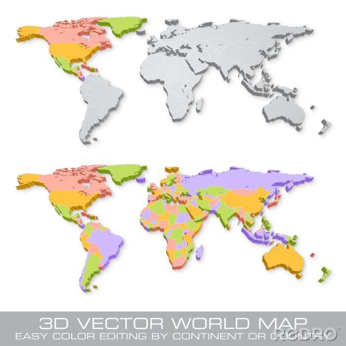 Fotobehang Twee wereldkaarten