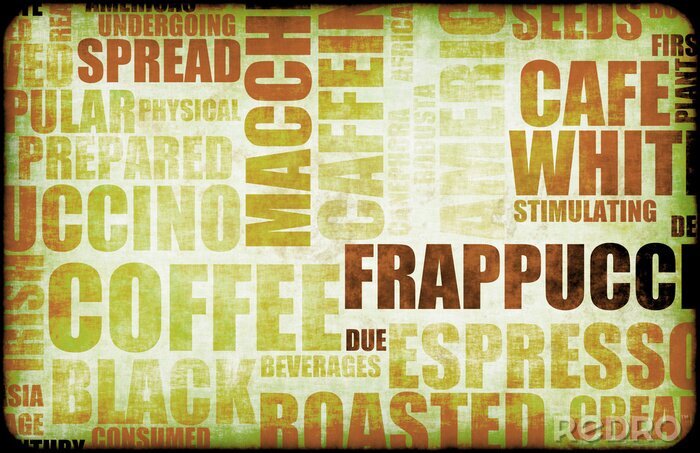 Fotobehang Typografie met koffie