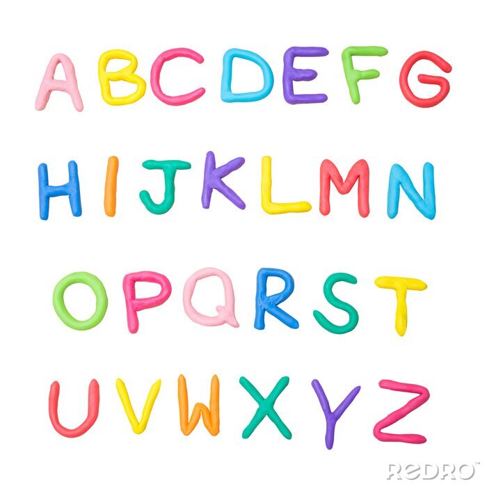 Fotobehang Typografisch alfabet op een witte achtergrond