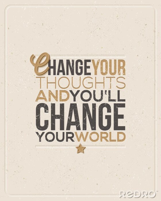 Fotobehang Typografisch citaat op retro illustratie