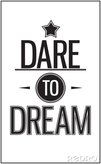 Fotobehang Typografische motivatie over moed