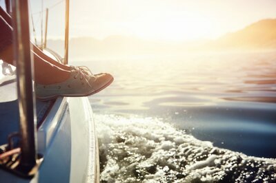 Fotobehang Uitrusten op een zeilboot