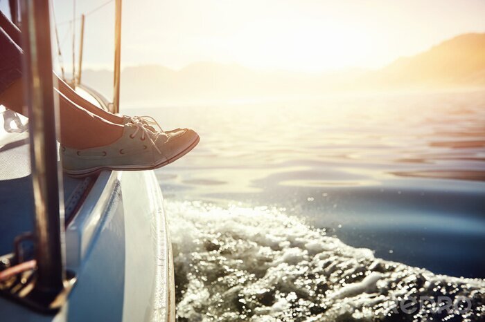 Fotobehang Uitrusten op een zeilboot