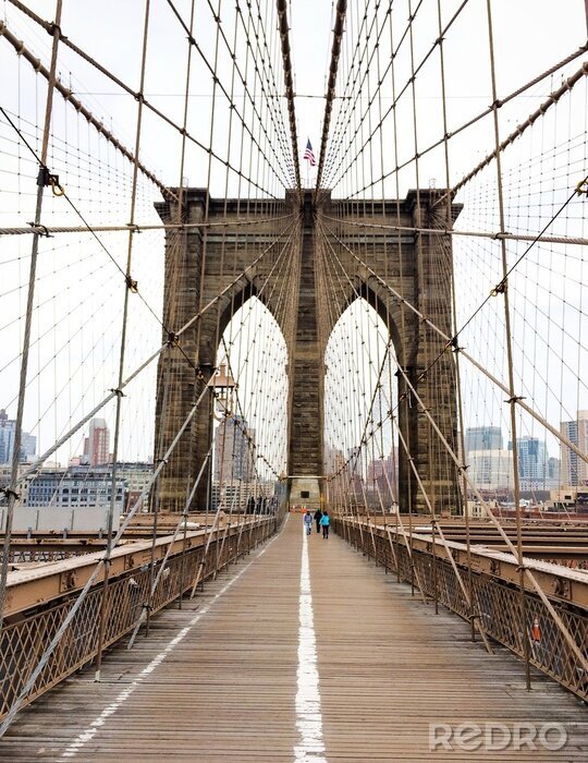 Fotobehang Uitzicht op Brooklyn Bridge