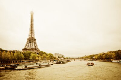 Fotobehang Uitzicht op de Eiffeltoren. Parijs