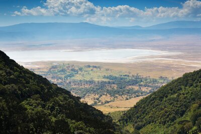 Fotobehang uitzicht op de Ngorongoro krater