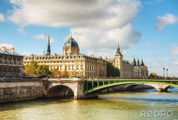 Fotobehang Uitzicht op de rivier in Parijs