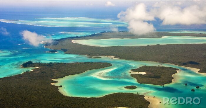 Fotobehang Uitzicht op de zee en eilanden