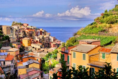 Fotobehang Uitzicht over de Cinque Terre dorp Manarola, Italië