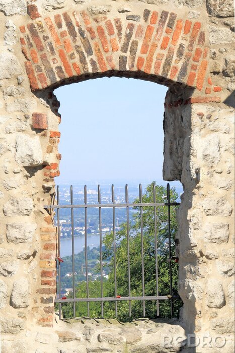 Fotobehang Uitzicht vanaf de ruïnes van Drachenfels